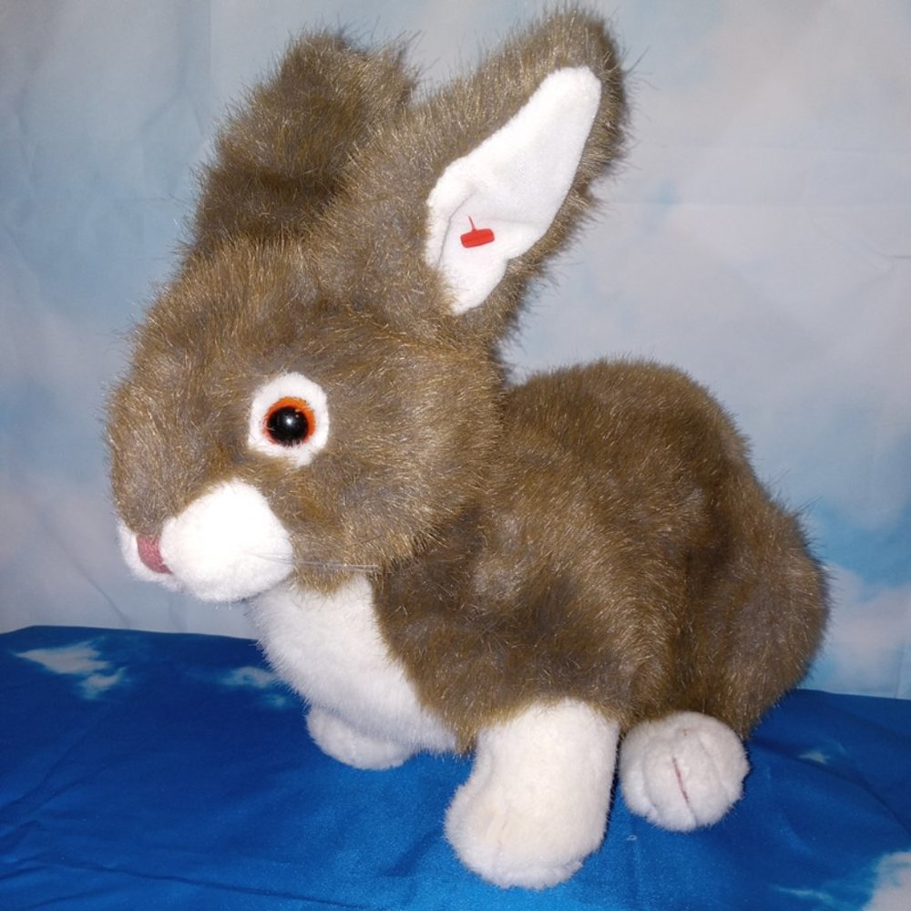 TY Realistic Bunny Rabbit Plush- 14” Vintage 1995 - rare collectible!